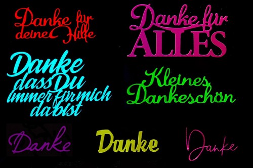 Danke schriftzug - "danke",