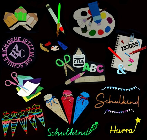 Schule zuckertüte schrift - schule:,