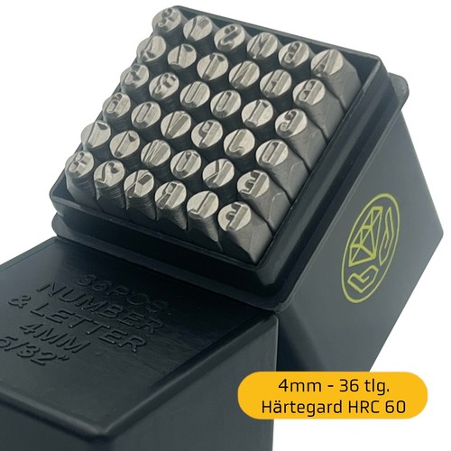 Schlagbuchstaben set 4mm - schlagbuchstaben, 36tlg